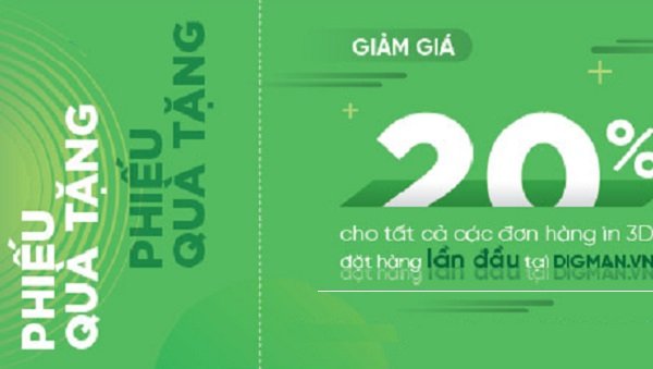 tặng 20% dịch vụ in 3D tại DIGMAN